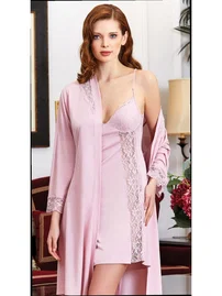 Jeremi Penye 6'lı Dantelli Gecelik Sabahlık Takımları Seti Jeremi 870