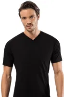 Penye V Vaka Erkek T-Shirt -3 lü Paket Erdem 1167 Siyah detay görünüm