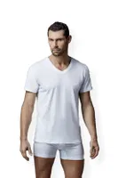 Penye V Yaka Kısa Kol 2 Li T-Shirt                         Dagi D1040 Beyaz