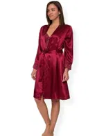 Pierre Cardin 4265 Saten Gecelik Sabahlık Takım Bordo