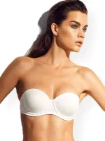 Pierre Cardin Carine Straplez Push Up Destekli Askısız Tek Sütyen 6025 Beyaz