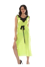 Sistina Sarı Erotik Fantazi Uzun Gecelik Sistina S-213