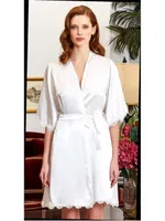 Saten Dantel Detaylı Bride Sabahlık Jeremi 3212