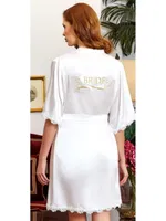Saten Dantel Detaylı Bride Sabahlık Jeremi 3212 detay görünüm