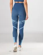 Spor Kadın Tayt Fitness Günlük Kullanım Iç Göstermez Örme Seamless Dikişsiz Soft Miss Fit 34549 Mavi detay görünüm