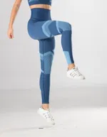 Spor Kadın Tayt Fitness Günlük Kullanım Iç Göstermez Örme Seamless Dikişsiz Soft Miss Fit 34549 Mavi görsel 4