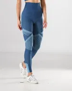 Spor Kadın Tayt Fitness Günlük Kullanım Iç Göstermez Örme Seamless Dikişsiz Soft Miss Fit 34549 Mavi görsel 5