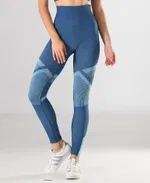 Spor Kadın Tayt Fitness Günlük Kullanım Iç Göstermez Örme Seamless Dikişsiz Soft Miss Fit 34549 Mavi görsel 7