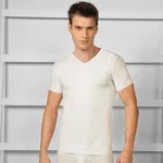 Termal V Yaka T-Shirt Atlet Goldenbay 2552 Ekru detay görünüm