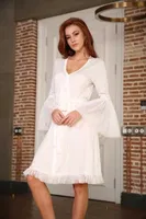 Yeni İnci BPJ182 Viskon Bride Sabahlık Ekru