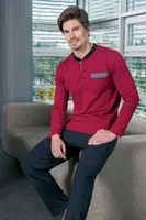 Yeni İnci EPJ446 Erkek Süprem 5li Pijama Takım Bordo