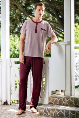 Yeni İnci EPJ706 Erkek Viskon 3lü Pijama Takımı - Alternatif Görünüm