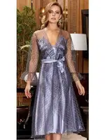 2'li Güpürlü Dantelli Uzun Gecelik Sabahlık Takım Jeremi 3058 Resimdeki Ürün