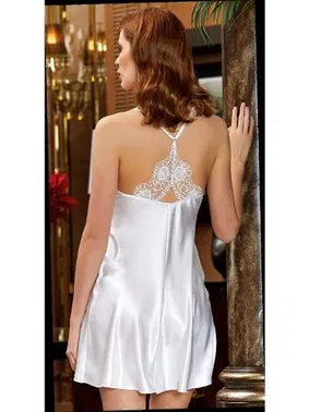 Jeremi 2'li Kısa Dantelli Saten Gecelik Sabahlık Takım Jeremi 3165 - Alternatif Görünüm