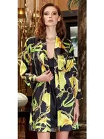 2'li Kısa Saten Gecelik Sabahlık Takım Jeremi 3149 Siyah