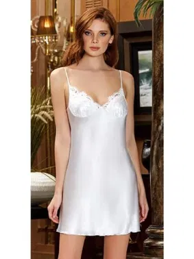 Jeremi 2'li Kısa Saten Puantiyeli Gecelik Sabahlık Takım Jeremi 3048 - Alternatif Görünüm