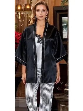 Jeremi 3'lü Askılı Saten Pijama Takım Jeremi 3177 - Alternatif Görünüm