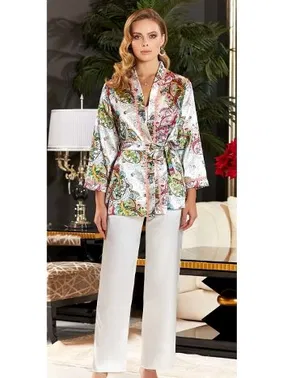 Jeremi 3'lü Saten Desenli Askılı Pijama Takım Jeremi 3140 - Alternatif Görünüm