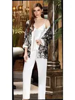 3'lü Saten Desenli Pijama Takım Jeremi 3043