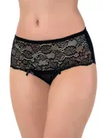 5li Dantel Yüksek Bel Külot Lüx DRM 2503 Siyah detay görünüm