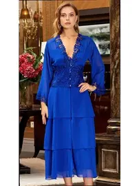 Jeremi 6'lı Saten Dantelli Gecelik Sabahlık Takımları Seti Jeremi 1005