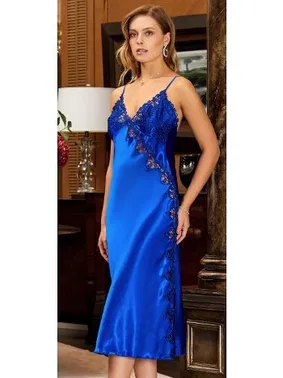 Jeremi 6'lı Saten Dantelli Gecelik Sabahlık Takımları Seti Jeremi 1005 - Alternatif Görünüm