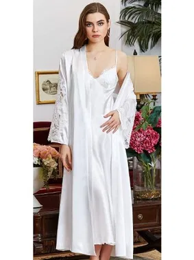 Jeremi 6'lı Saten Dantelli Gecelik Sabahlık Takımları Seti Jeremi 1025