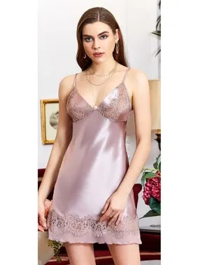 Jeremi 6'lı Saten Dantelli Gecelik Sabahlık Takımları Seti Jeremi 1060 - Alternatif Görünüm