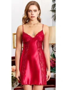 Jeremi 6'lı Saten Dantelli Gecelik Sabahlık Takımları Seti Jeremi 1095 - Alternatif Görünüm