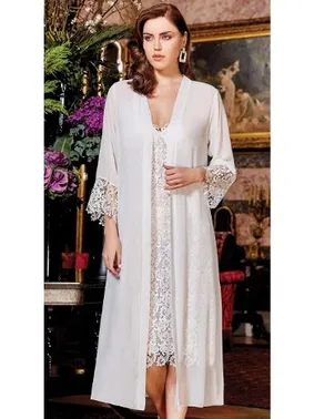 Jeremi 6'lı Saten Dantelli Gecelik Sabahlık Takımları Seti Jeremi 624