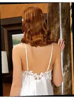 6'lı Saten Dantelli Gecelik Sabahlık Takımları Seti Jeremi 905 Krem görsel 4