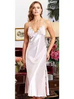 6'lı Saten Dantelli Gecelik Sabahlık Takımları Seti Jeremi 915 Pudra detay görünüm