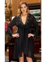 6'lı Saten Dantelli Gecelik Sabahlık Takımları Seti Jeremi 940