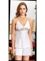 6'lı Saten Dantelli Gecelik Sabahlık Takımları Seti Jeremi 950 farklı açı