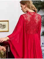 6'lı Saten Dantelli Gecelik Sabahlık Takımları Seti Jeremi 975 Bordo görsel 4