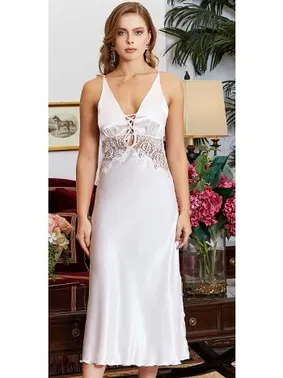 Jeremi 6'lı Saten Dantelli Gecelik Sabahlık Takımları Seti Jeremi 990 - Alternatif Görünüm