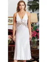 6'lı Saten Dantelli Gecelik Sabahlık Takımları Seti Jeremi 990 Pudra detay görünüm