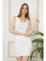 Akbeniz Bayan Kalın Askılı Tunik Body 111B Beyaz farklı açı