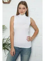 Akbeniz Bayan Sıfır Kol Yarım Balıkçı Yaka Body 262B Beyaz