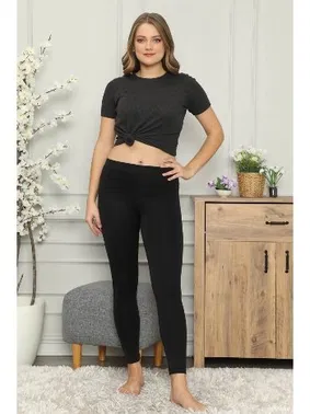 Akbeniz Akbeniz Düz Siyah Tayt 5855