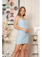 Akbeniz İp Askılı Mavi Gecelik 966 Mavi detay görünüm