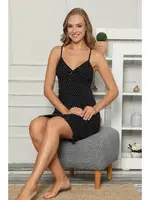 Akbeniz İp Askılı Penye Gecelik 368 Siyah