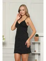 Akbeniz İp Askılı Penye Gecelik 368 Siyah detay görünüm