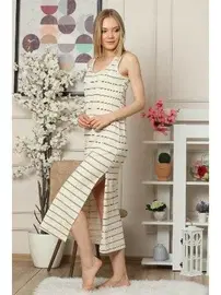 Akbeniz Akbeniz Kalın Askılı Penye Uzun Gecelik 951