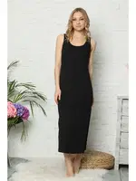 Akbeniz Kalın Askılı Siyah Penye Uzun Gecelik 921 Siyah farklı açı