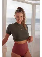 Angelsin Gül Kurusu Yüksek Bel Bikini Alt Gül Kurusu