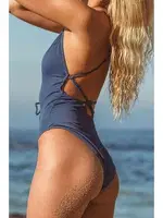 Angelsin Özel Kumaş Şık Mayo Lacivert Lacivert detay görünüm