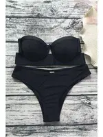 Angelsin Siyah Straplez Bikini Takım Siyah görsel 5