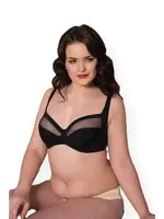 Toparlayıcı Balenli Desteksiz Dolgusuz Küçültücü Sütyen Anıl 3696 Siyah