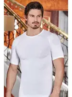 Berrak 1024 Erkek Likralı Süprem Kısa Kol Bisiklet Yaka Beyaz farklı açı